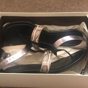 Coach Snakeskin wedge sandals